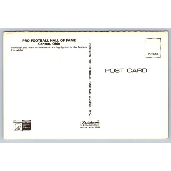 Postcard Ohio Canton Pro Football Hall of Fame Modern Era Achievements c1970s OH - Picture 2 of 2